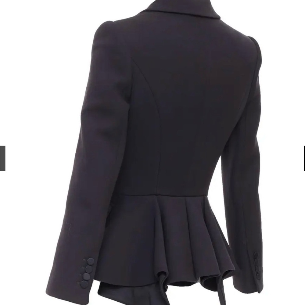 NEW Alexander McQueen Black Peplum Duchess Blazer